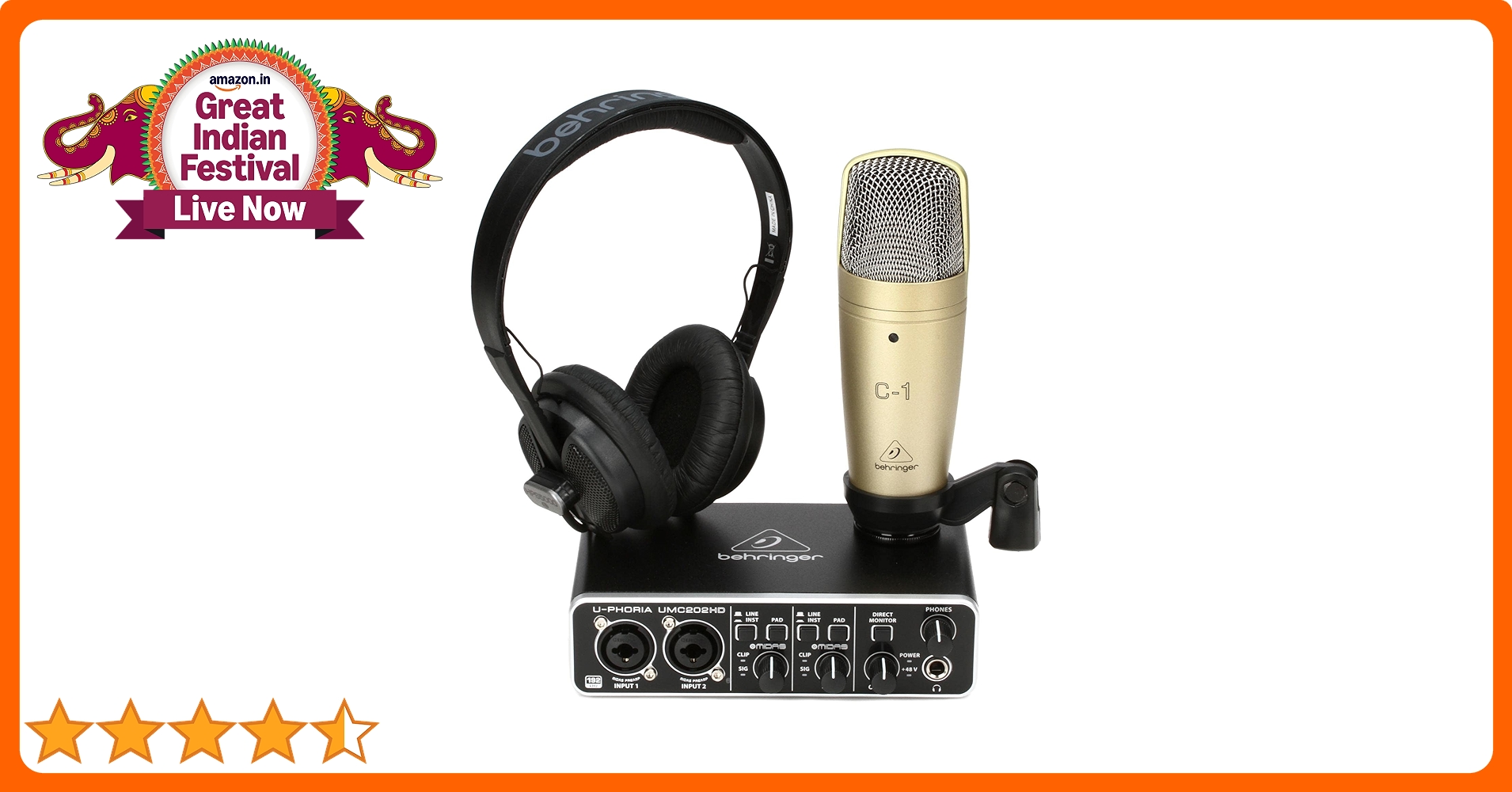 Behringer U-PHORIA STUDIO PRO 録音バンドルセット Behringer U-PHORIA STUDIO PRO Complete Recording Bundle with